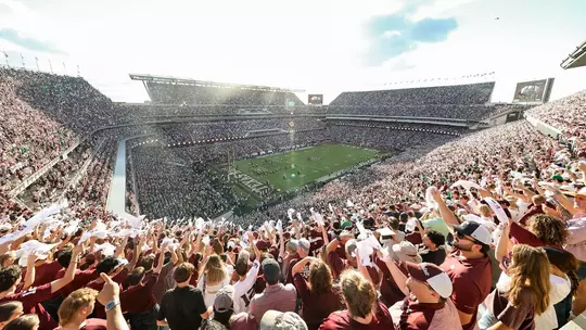 Wide shot of Kyle Field Notre dame game