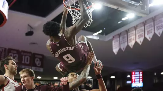 NORMAN, OK - January 08, 2025 - Forward Solomon Washington #9 of the Texas A&M Aggies during the game between the Oklahoma Sooners and the Texas A&M Aggies at Lloyd Noble Center in Norman, OK. Photo By Craig Bisacre