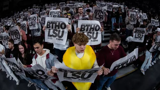 COLLEGE STATION, TX - January 06, 2024 - fans during the Men's Basketball game between the LSU Tigers and the Texas A&M Aggies at Reed Arena in College Station, TX. Photo By Craig Bisacre/Texas A&M Athletics