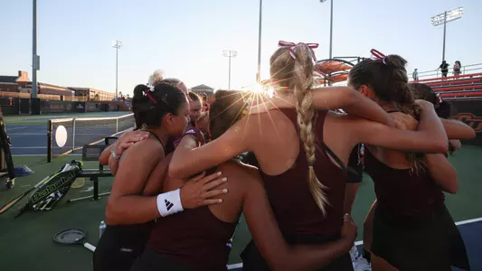 STILLWATER, OK - May 18, 2024 - Texas A&M Aggie Women's Tennis Team during the NCAA Final Four game between the Tennessee Volunteers and the Texas A&M Aggies at Greenwood Tennis Center in Stillwater, Oklahoma. Photo By Ishika Samant/Texas A&M Athletics
