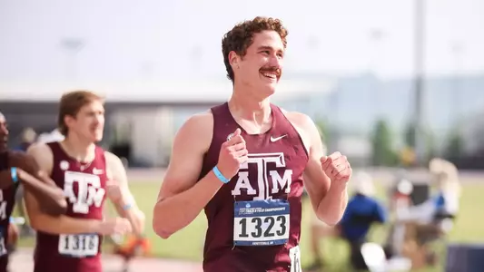 COLLEGE STATION, TX - May 24, 2024 - Sam Whitmarsh of the Texas A&M Aggies during the NCAA west prelims at John McDonnell Field in College Station, TX. Photo By Ishika Samant/Texas A&M Athletics