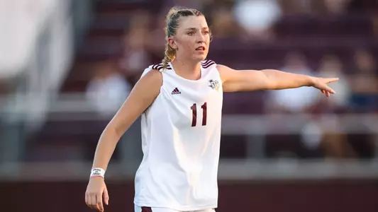 COLLEGE STATION, TX - August 14, 2025 - Defender Riley Crooks #11 of the Texas A&M Aggies during the game between the Baylor Bears and the Texas A&M Aggies at Ellis Field in College Station, TX. Photo By Ethan Mito/Texas A&M Athletics