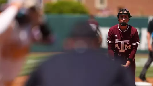 COLLEGE STATION, TX - April 12, 2025 - Sydney Lessentine #7 of the Texas A&M Aggies during the game between the LSU Tigers and the Texas A&M Aggies at Davis Diamond in College Station, TX. Photo By Evan Pilat/Texas A&M Athletics