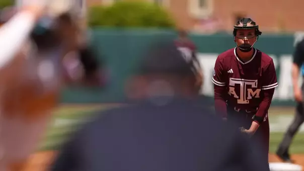 COLLEGE STATION, TX - April 12, 2025 - Sydney Lessentine #7 of the Texas A&M Aggies during the game between the LSU Tigers and the Texas A&M Aggies at Davis Diamond in College Station, TX. Photo By Evan Pilat/Texas A&M Athletics