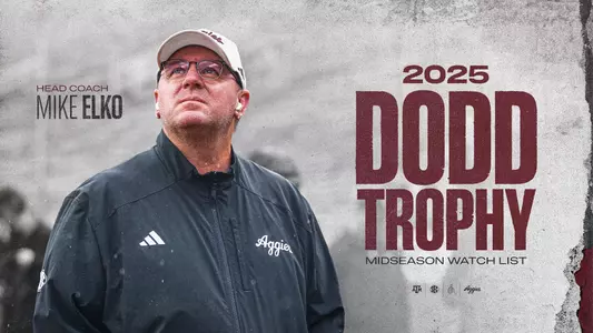 The Bobby Dodd Coach of the Year Foundation and Peach Bowl, Inc. announced Wednesday that Texas A&M head coach Mike Elko was named to the midseason watch list for the 2025 Dodd Trophy.