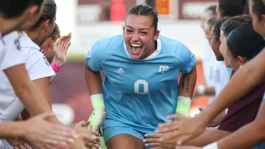 COLLEGE STATION, TX - August 14, 2025 - Goalkeeper Sydney Fuller #0 of the Texas A&M Aggies during the game between the Baylor Bears and the Texas A&M Aggies at Ellis Field in College Station, TX. Photo By Ethan Mito/Texas A&M Athletics