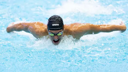 COLLEGE STATION, TX - October 19, 2024 - During the Texas A&M Swim & Dive meet between the Texas A&M Aggies, TCU Horned Frogs, and BYU Cougars at the Rec Center Natatorium in College Station, TX. Photo By Wesley Bowers/Texas A&M Athletics