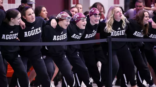 COLLEGE STATION, TX - October 17, 2025 - \sd during the game between the TCU Horned Frogs and the Texas A&M Aggies at Rec Center Natatorium in College Station, TX. Photo By Julianne Shivers/Texas A&M Athletics