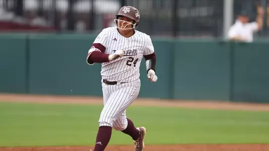 COLLEGE STATION, TX - March 30, 2025 - Mya Perez #24 of the Texas A&M Aggies during the game between the Loyola Marymount Lions and the Texas A&M Aggies at Davis Diamond in College Station, TX. Photo By Evan Pilat/Texas A&M Athletics