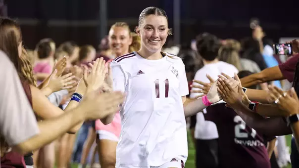 COLLEGE STATION, TX - October 02, 2025 - Defender Riley Crooks #11 of the Texas A&M Aggies during the game between the Texas Longhorns and the Texas A&M Aggies at Ellis Field in College Station, TX. Photo By Ethan Mito/Texas A&M Athletics