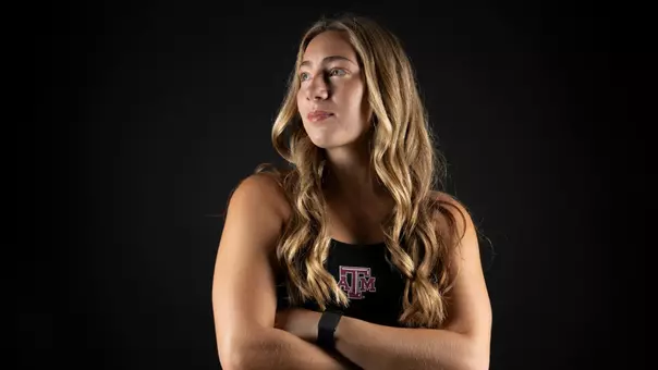 COLLEGE STATION, TX - September 03, 2025 - Joslyn Oakley of the Texas A&M Aggies during Texas A&M Aggies Swimming & Diving photo day in College Station, TX. Photo By Evan Pilat/Texas A&M Athletics
