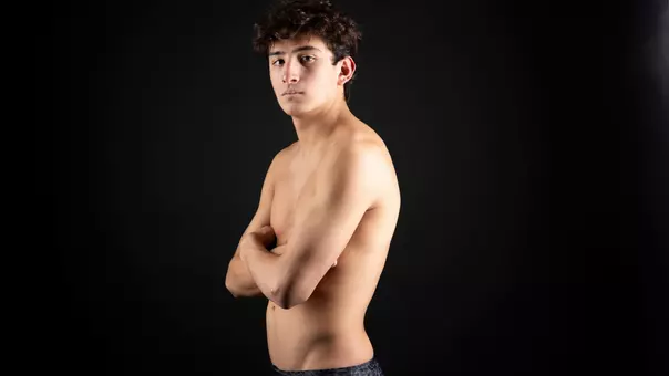 COLLEGE STATION, TX - September 10, 2025 - Emilio Trevino during Texas A&M Aggies Swimming & Diving photo day in College Station, TX. Photo By Ethan Mito/Texas A&M Athletics