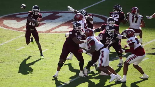 COLLEGE STATION, TX - November 15, 2025 - Quarterback Marcel Reed #10 of the Texas A&M Aggies during the game between the South Carolina Gamecocks and the Texas A&M Aggies at Kyle Field in College Station, TX. Photo By Texas A&M Athletics/Texas A&M Athletics