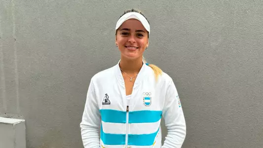 Luciana Moyano poses in her Argentine Pan American Games attire