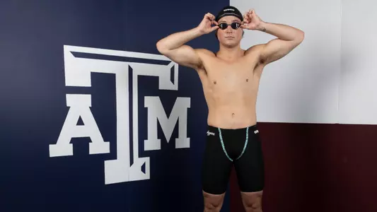 COLLEGE STATION, TX - September 04, 2025 - Chase Swearingen of the Texas A&M Aggies during Texas A&M Aggies Swimming & Diving photo day in College Station, TX. Photo By Evan Pilat/Texas A&M Athletics