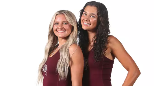 Daria Smetannikov and Mia Kupres pose at 2024 women's tennis portrait shoot