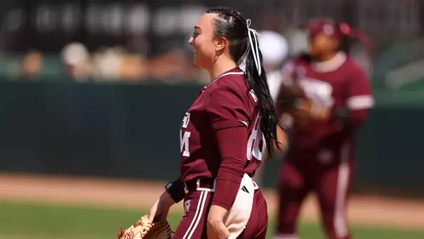 COLLEGE STATION, TX - April 12, 2025 - Kate Munnerlyn #88 of the Texas A&M Aggies during the game between the LSU Tigers and the Texas A&M Aggies at Davis Diamond in College Station, TX. Photo By Evan Pilat/Texas A&M Athletics