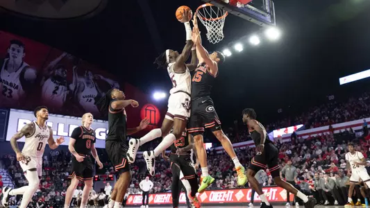 ATHENS, GA - March 02, 2024 - Guard Manny Obaseki #35 of the Texas A&M Aggies during the game between the Georgia Bulldogs and the Texas A&M Aggies at Stegeman Coliseum in Athens, GA. Photo By Craig Bisacre