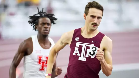 COLLEGE STATION, TX - February 08, 2025 - Cutler Zamzow of the Texas A&M Aggies during the Charlie Thomas Invitational in College Station, TX. Photo By Wesley Bowers/Texas A&M Athletics