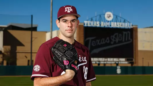 2025 Texas A&M Aggies Baseball America cover photo shoot at Olsen Field in College Station, Texas on Tuesday, January 7, 2025 Ryan Prager (Photo by Eddie Kelly / ProLook Photos)
