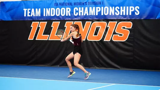 URBANA, IL - February 07, 2025 - Photos taken during the match between the Illinois Fighting Illini and the Texas A&M Aggies at Atkins Tennis Center in Urbana, IL. (Photo By Kevin Snyder/Illinois Athletics)