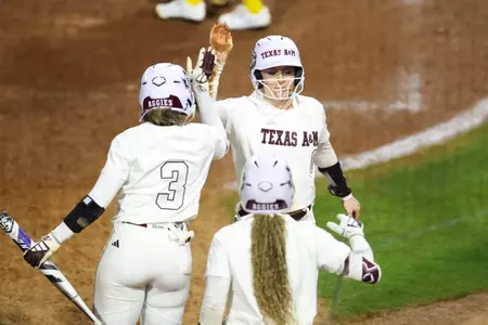 COLLEGE STATION, TX - February 07, 2025 - Frankie Vrazel #8 of the Texas A&M Aggies during the game between the Baylor Bears and the Texas A&M Aggies at Davis Diamond in College Station, TX. Photo By Evan Pilat/Texas A&M Athletics