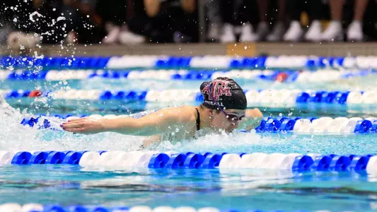 Olivia Theall swimming butterfly at 2024 NCAA Championships