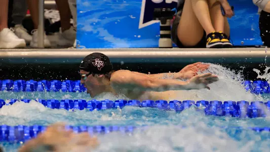 Connor Foote swimming the 100 fly at NCAA Championships