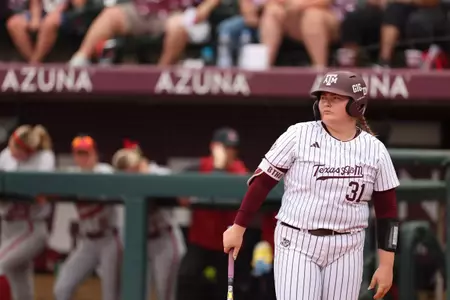 COLLEGE STATION, TX - March 23, 2025 - Mac Barbara #31 of the Texas A&M Aggies during the game between the Alabama Crimson Tide and the Texas A&M Aggies at Davis Diamond in College Station, TX. Photo By Evan Pilat/Texas A&M Athletics