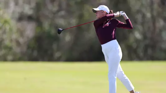 Houston, Texas - February 24, 2025 -  Mia Nixon of the Texas A&M Aggies during the Chevron Collegiate in Houston, Texas. Photo By Sydney Stevenson/Texas A&M Athletics