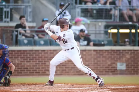 COLLEGE STATION, TX - March 25, 2025 - Catcher Bear Harrison #16 of the Texas A&M Aggies during the game between the Houston Christian Huskies and the Texas A&M Aggies at Blue Bell Park in College Station, TX. Photo By Julianne Shivers/Texas A&M Athletics