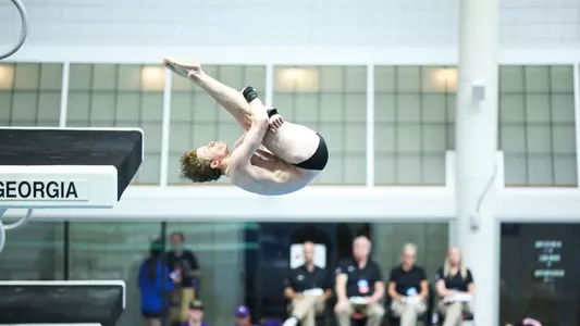Rhett Hensley on platform at SEC Championships