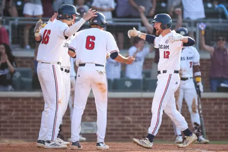 COLLEGE STATION, TX - April 12, 2025 - Outfielder Hayden Schott #12 of the Texas A&M Aggies during the game between the South Carolina Gamecocks and the Texas A&M Aggies at Blue Bell Park in College Station, TX. Photo By Ethan Mito/Texas A&M Athletics