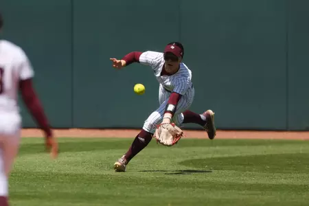 COLLEGE STATION, TX - April 13, 2025 - Allie Enright #33 of the Texas A&M Aggies during the game between the LSU Tigers and the Texas A&M Aggies at Davis Diamond in College Station, TX. Photo By Evan Pilat/Texas A&M Athletics