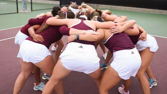 COLLEGE STATION, TX - March 23, 2025 - Texas A&M Aggie Women's Tennis Team during the game between the LSU Tigers and the Texas A&M Aggies at Mitchell Tennis Center in College Station, TX. Photo By Bailee Wagner/Texas A&M Athletics