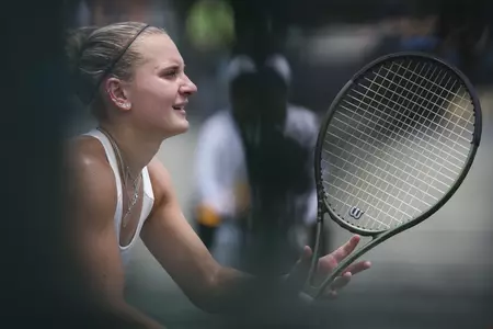 WACO, TX - May 17, 2025 - Daria Smetannikov of the Texas A&M Aggies during the NCAA Final Four game between the Texas A&M Aggies and the Michigan Wolverines at Hurd Tennis Center in Waco, TX. Photo By Chris Swann/Texas A&M Athletics