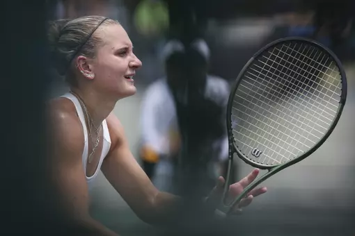 WACO, TX - May 17, 2025 - Daria Smetannikov of the Texas A&M Aggies during the NCAA Final Four game between the Texas A&M Aggies and the Michigan Wolverines at Hurd Tennis Center in Waco, TX. Photo By Chris Swann/Texas A&M Athletics