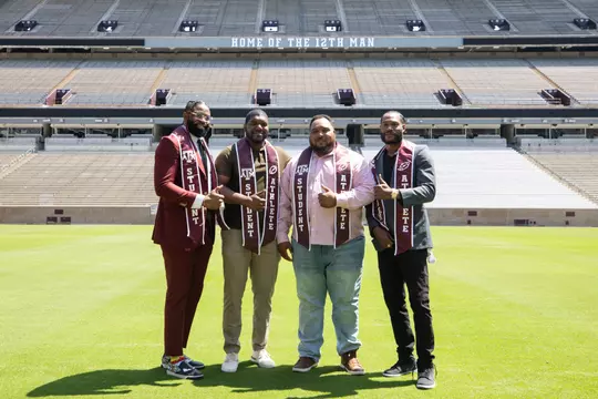 COLLEGE STATION, TX - May 07, 2025 - During Texas A&M Aggies Graduation Celebration in College Station, TX. Photo By Ethan Mito/Texas A&M Athletics