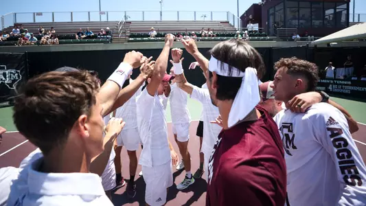 COLLEGE STATION, TX - May 04, 2025 - Texas A&M Aggie Men's Tennis Team during the game between the Baylor Bears and the Texas A&M Aggies at Mitchell Tennis Center in College Station, TX. Photo By Julianne Shivers/Texas A&M Athletics