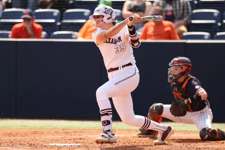 AUBURN, AL - March 15, 2025 - DeeDee Baldwin #39 of the Texas A&M Aggies during the game between the Auburn Tigers and the Texas A&M Aggies at Jane B. Moore Field in Auburn, AL. Photo By Evan Pilat