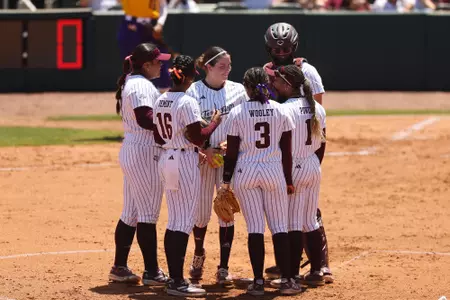 COLLEGE STATION, TX - April 13, 2025 - Emily Leavitt #25 of the Texas A&M Aggies during the game between the LSU Tigers and the Texas A&M Aggies at Davis Diamond in College Station, TX. Photo By Evan Pilat/Texas A&M Athletics