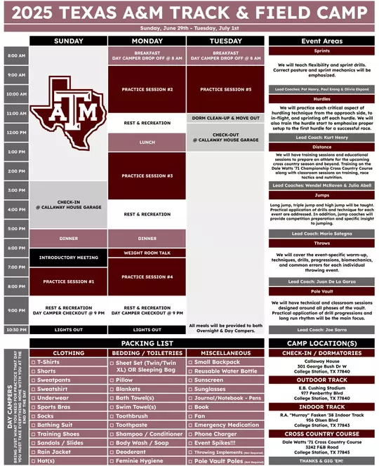 2025 Track Camp Brochure