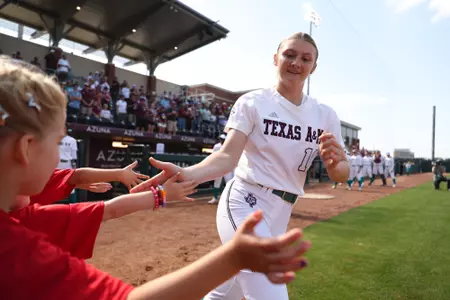 COLLEGE STATION, TX - March 29, 2025 - Ariel Kowalewski #47 of the Texas A&M Aggies during the game between the Loyola Marymount Lions and the Texas A&M Aggies at Davis Diamond in College Station, TX. Photo By Evan Pilat/Texas A&M Athletics