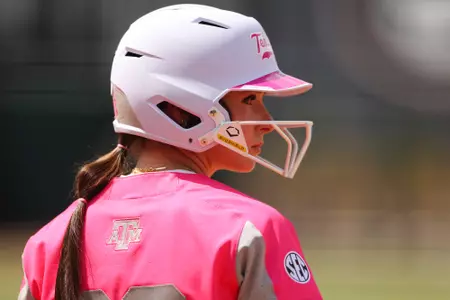ATHENS, GA - April 05, 2025 - Kelsey Mathis #99 of the Texas A&M Aggies during the game between the Georgia Bulldogs and the Texas A&M Aggies at Jack Turner Stadium in Athens, GA. Photo By Evan Pilat