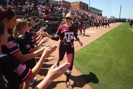 COLLEGE STATION, TX - April 12, 2025 - Scout Lovell #21 of the Texas A&M Aggies during the game between the LSU Tigers and the Texas A&M Aggies at Davis Diamond in College Station, TX. Photo By Evan Pilat/Texas A&M Athletics