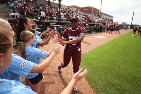 COLLEGE STATION, TX - April 26, 2025 - Kylei Griffin #35 of the Texas A&M Aggies during the game between the Arkansas Razorbacks and the Texas A&M Aggies at Davis Diamond in College Station, TX. Photo By Evan Pilat/Texas A&M Athletics