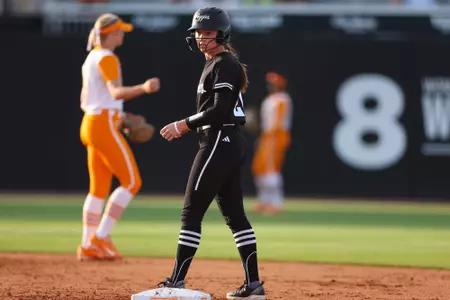 KNOXVILLE, TN - May 01, 2025 - Scout Lovell #21 of the Texas A&M Aggies during the game between the Tennessee Volunteers and the Texas A&M Aggies at Sherri Parker Lee Stadium in Knoxville, TN. Photo By Evan Pilat