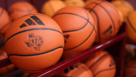 COLLEGE STATION, TX - September 27, 2024 - Gfx during Texas A&M Aggies women?s basketball practice in College Station, TX. Photo By Ethan Mito/Texas A&M Athletics