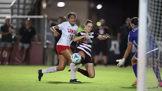 Trinity Buchanan scores the game winner in the 87th minute against Lamar