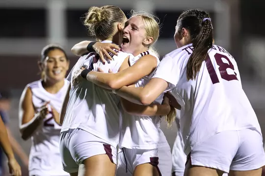 Savannah Hutchins celebrates a goal against Rice